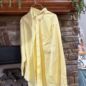 Izod Yellow Casual Button Down Shirt